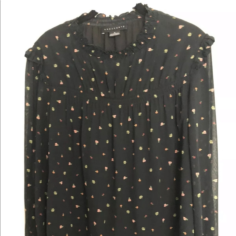 Sanctuary‎ size Small Black Blouse Ruffle Neck